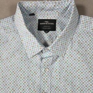 Rodd & Gunn Men's Blue Geometric Patterned Shirt Size 2XL